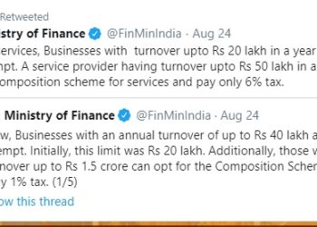 GST turnover limit for services increased to Rs. 40 lakh by CBIC?