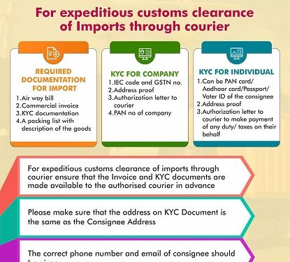 Things to keep in mind for fast and easy customs clearance of COVID related equipment’s or medicaments through courier
