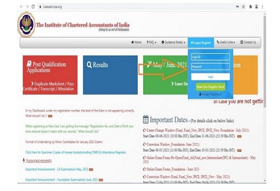 Admit card for Foundation, Intermediate (IPC), Intermediate, Final and Final-New Examination now available for download