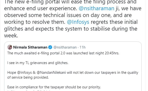 Infosys chief response on efiling website