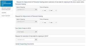 Seek adjournment online in GST