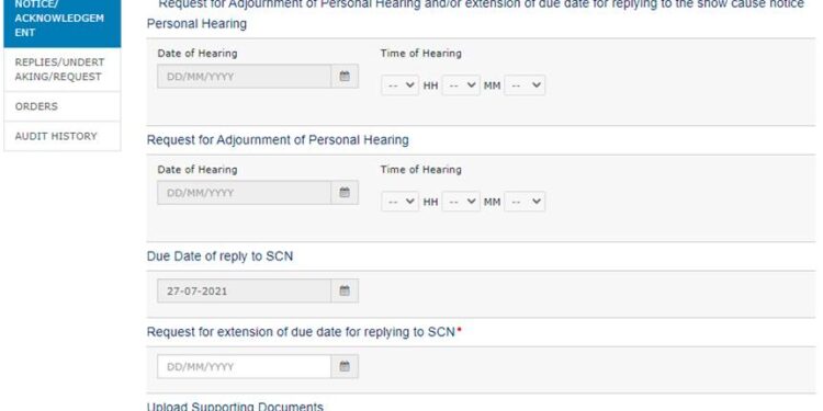 Seek adjournment online in GST