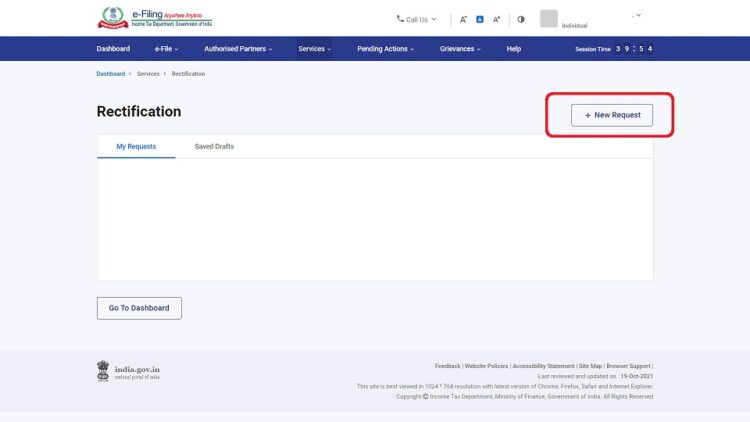 Option to File Rectification Request under section 154 of Income tax ...